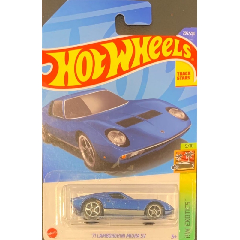 HOT WHEELS - ´71 LAMBORGHINI MIURA SV AZUL DE 2021 5/10 COM BLISTER NORMAL