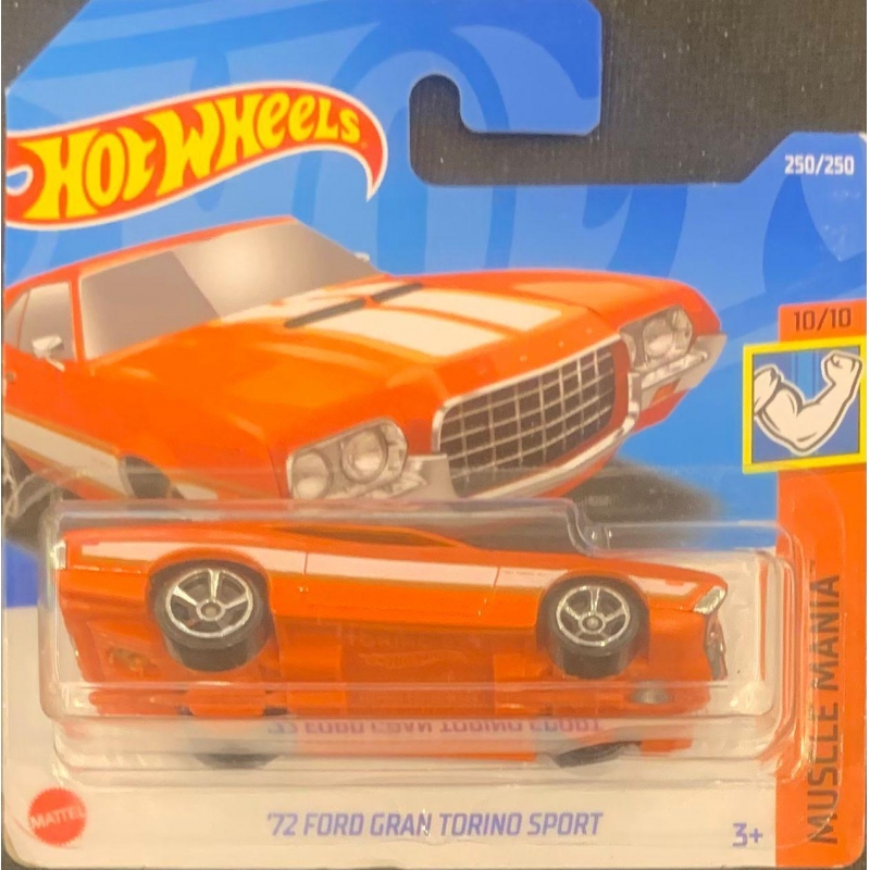 HOT WHEELS - ´72 FORD GRAN TORINO SPORT LARANJA DE 2021 10/10 COM BLISTER PEQUEN