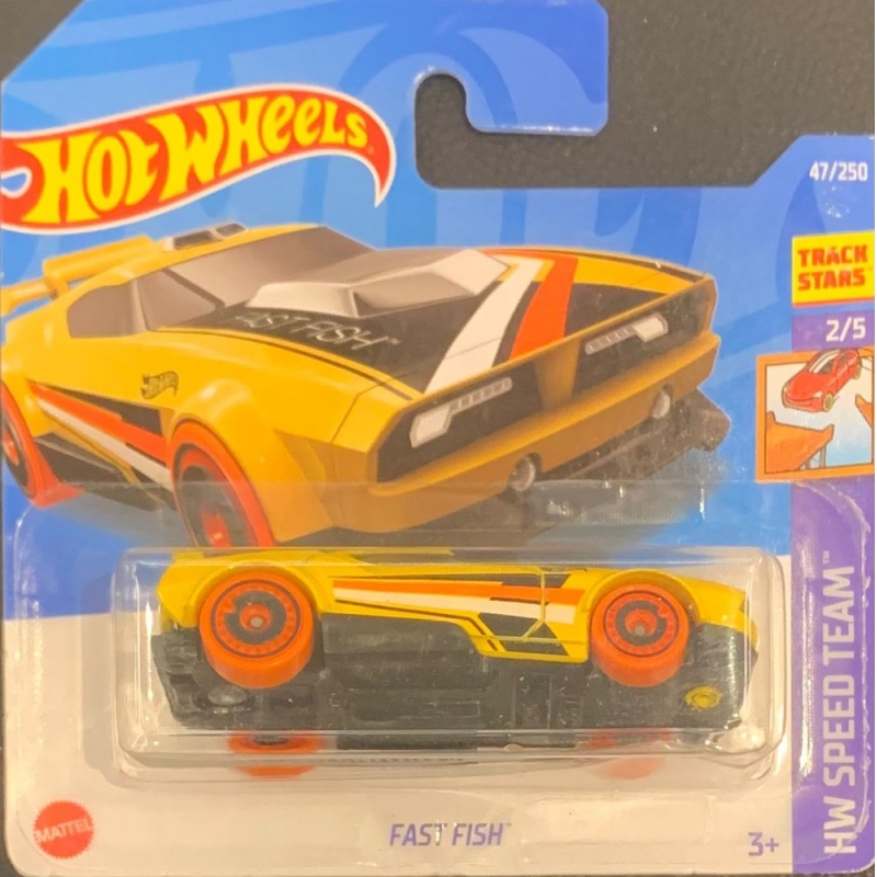 HOT WHEELS - FAST FISH AMARELO DE 2021 2/5 COM BLISTER PEQUENO