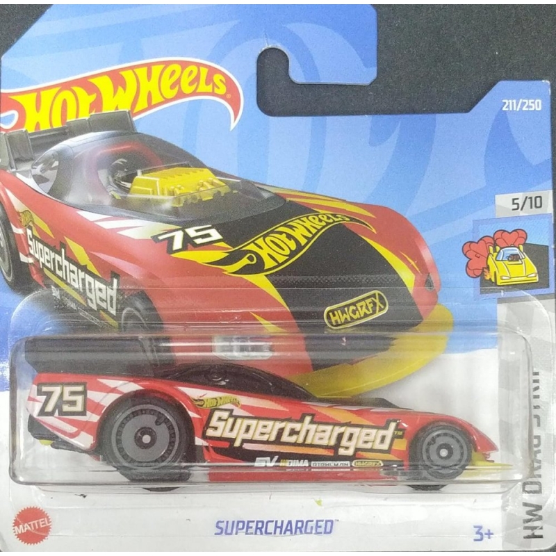 HOT WHEELS SUPERCHARGED 5/10 2021 VERMELHO EMBALAGEM PEQUENA