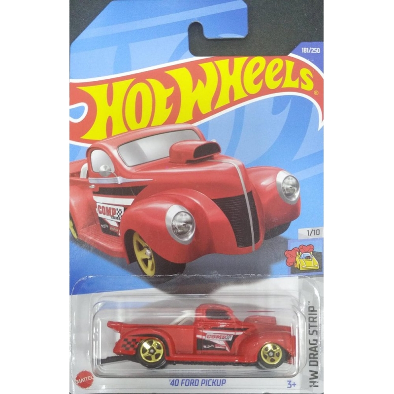 HOT WHEELS 40 FORD PICKUP 1/10 2021 VERMELHO EMBALAGEM NORMAL