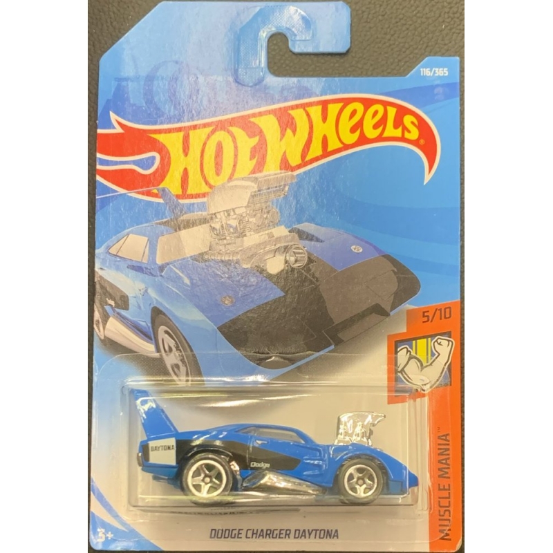 HOT WHEELS DODGE CHARGER DAYTONA 5/10 2017 AZUL COM EMBALAGEM NORMAL