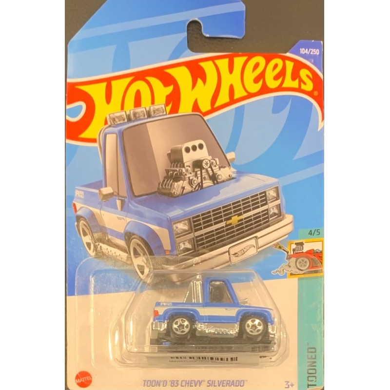 HOT WHEELS - TOON´D ´83 CHEVY SILVERADO AZUL DE 2021 4/5 COM BLISTER NORMAL