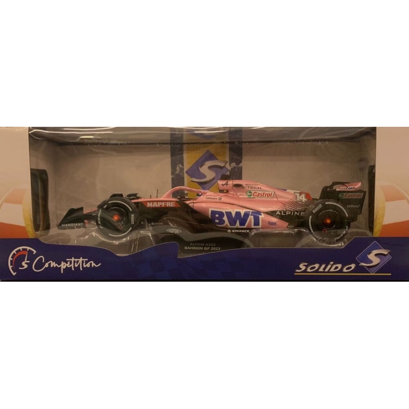 MINIATURA SOLIDO 1:18 COMPETITION ALPINE A522 BAHREIN GP 2022 ROSA