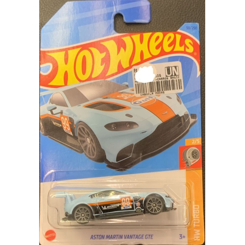 HOT WHEELS ASTON MARTIN VANTAGE GTE 2/5 2021 AZUL COM EMBALAGEM NORMAL