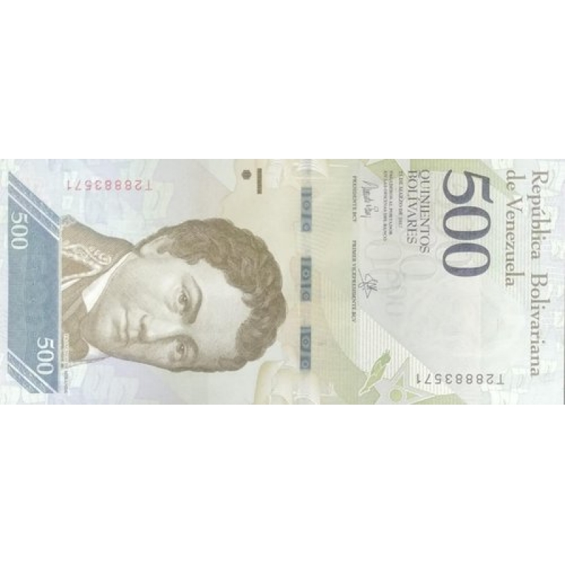 VENEZUELA - CEDULA DE 500 BOLÍVARES FLOR DE ESTAMPA