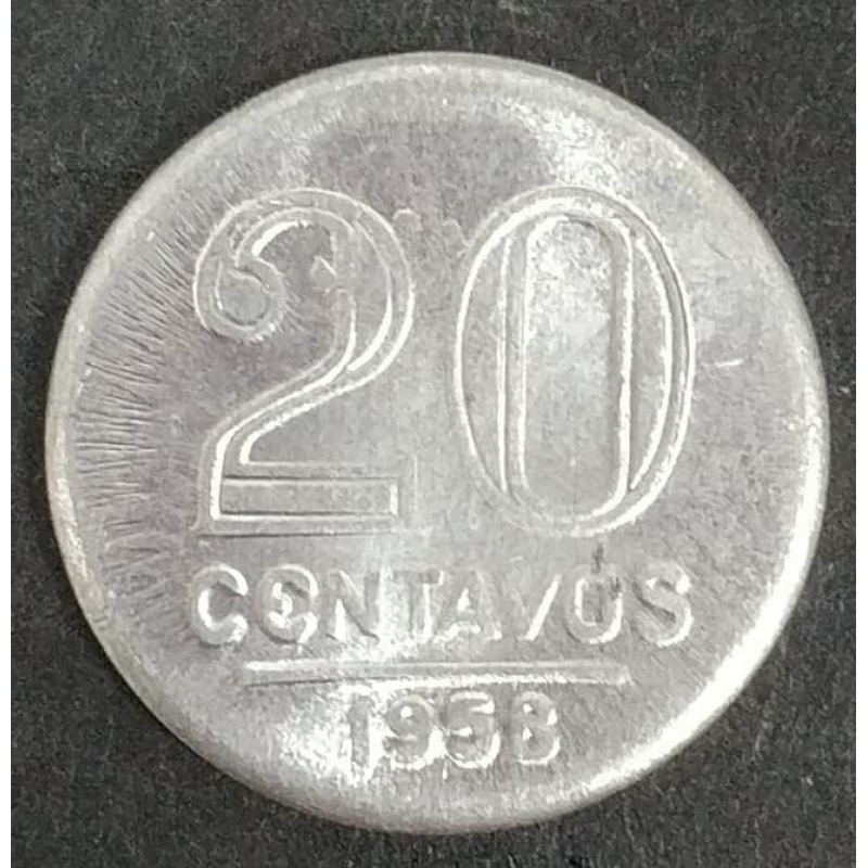 BRASIL-MOEDA 20 CENTAVOS ALUMINIO 1958 SOBERBA