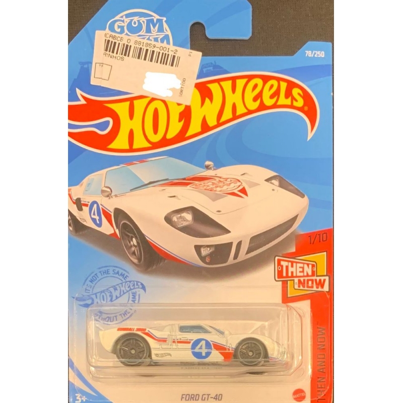 HOT WHEELS - FORD GT-40 BRANCO DE 2020 1/10 COM BLISTER NORMAL