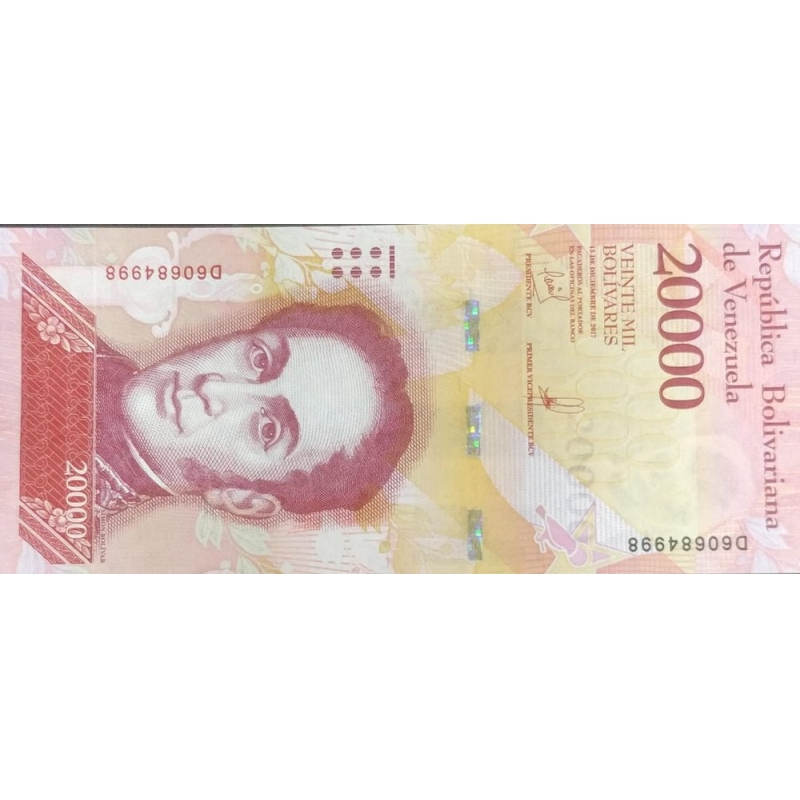 VENEZUELA - CEDULA DE 20000 BOLÍVARES FLOR DE ESTAMPA