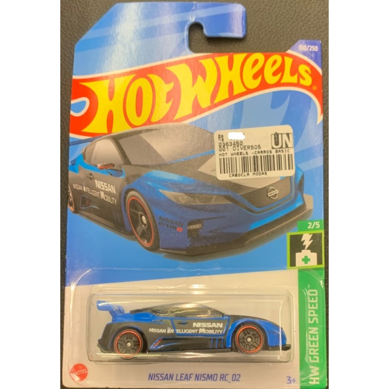 HOT WHEELS NISSAN LEAF NISMO RC_02 2/5 2021 AZUL COM EMBALAGEM NORMAL