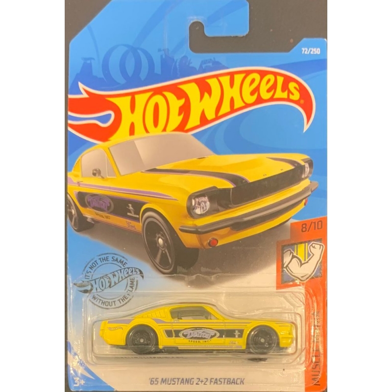 HOT WHEELS - ´65 MUSTANG 2+2 FASTBACK AMARELO DE 2018 8/10 COM BLISTER NORMAL