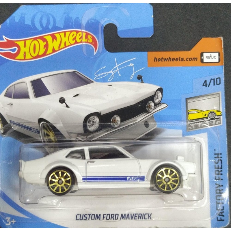 HOT WHEELS CUSTOM FORD MAVERICK 4/10 BRANCO 2017 EMBALAGEM PEQUENA