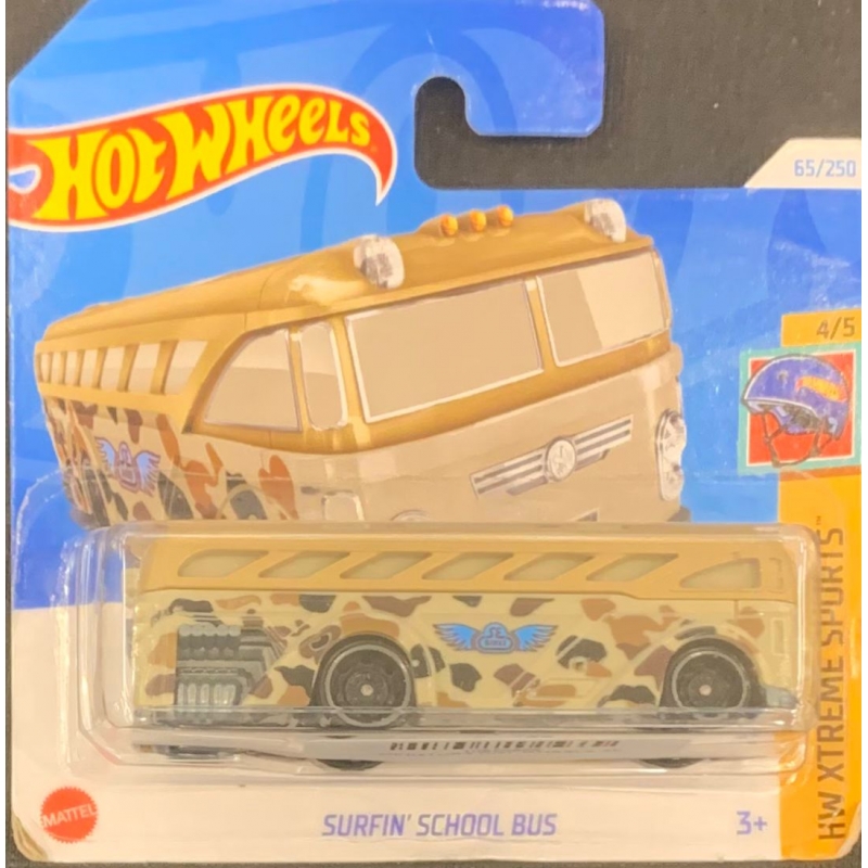 HOT WHEELS - SURFIN´ SCHOOL BUS BEJE DE 2021 4/5 COM BLISTER PEQUENO