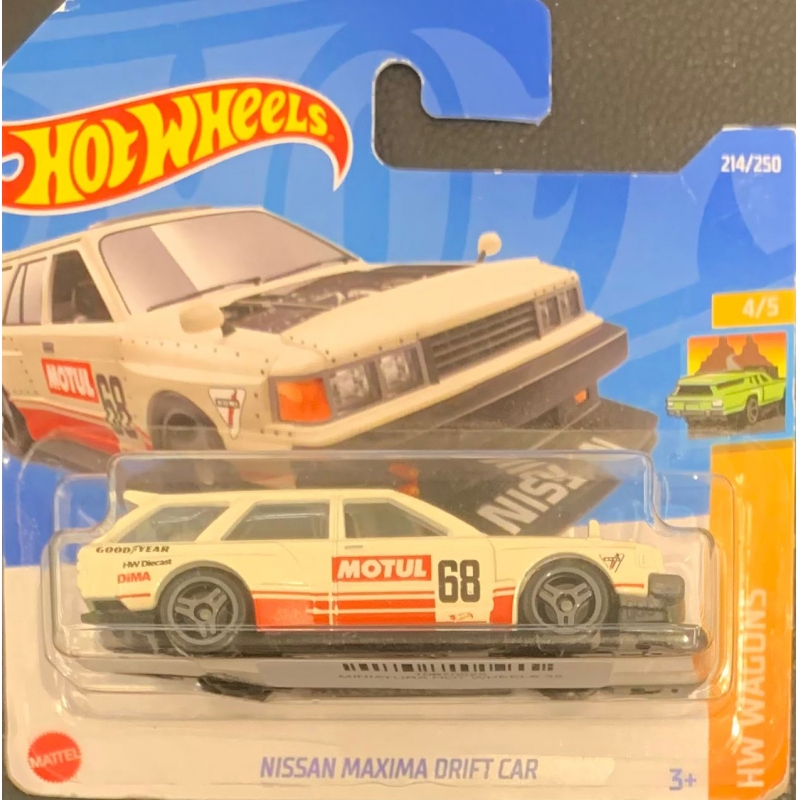 HOT WHEELS - NISSAN MAXIMA DRIFT CAR BRANCO DE 2021 4/5 COM BLISTER PEQUENO