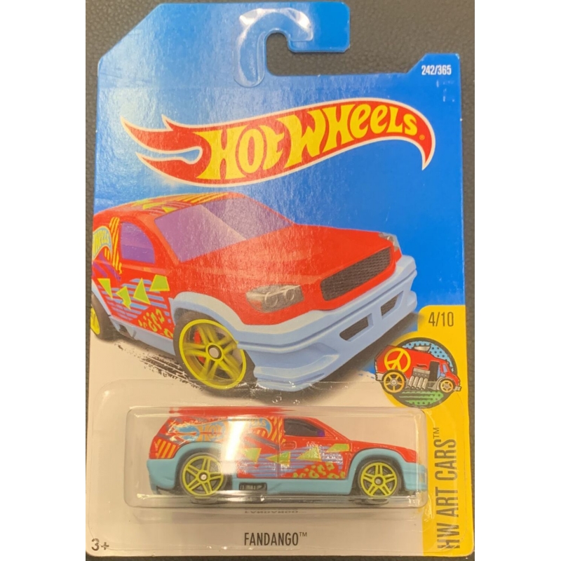 HOT WHEELS HW ART CARS 4/10 FANDANGO VERMELHO COM AZUL 2015