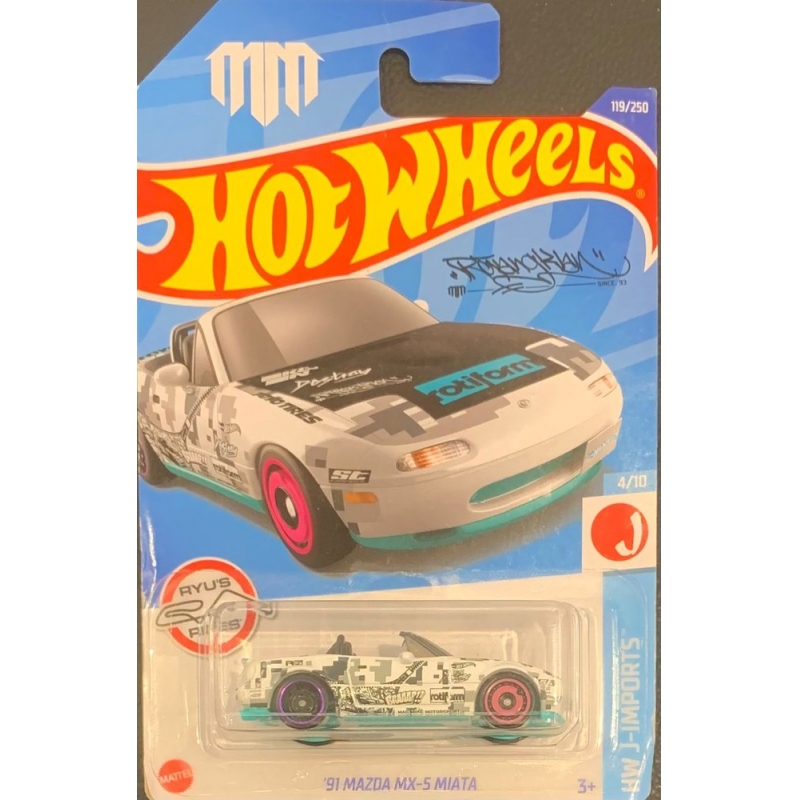 HOT WHEELS - ´91 MAZDA MX-5 MIATA BRANCO DE 2021 4/10 COM BLISTER NORMAL