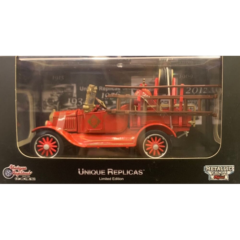 MINIATURA 1:36 DIE CAST UNIQUE REPLICAS 1920 MODEL T FIRE TRUCK VERMELHO