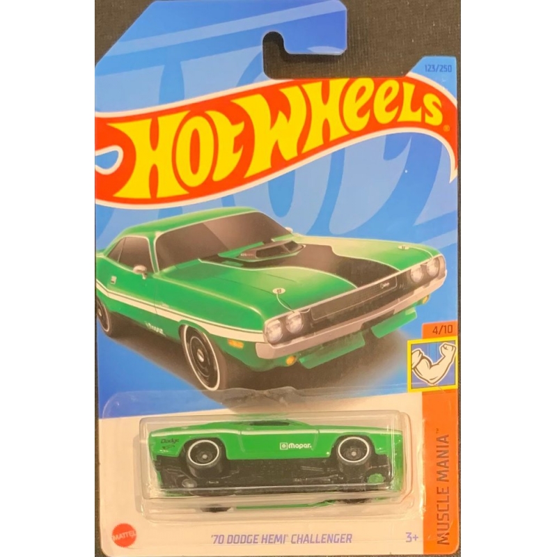 HOT WHEELS - ´70 DODGE HEMI CHALLENGER VERDE DE 2021 4/10 COM BLISTER NORMAL