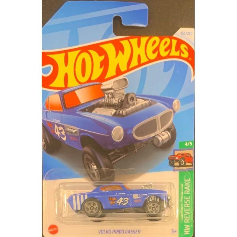 HOT WHEELS - VOLVO P1800 GASSER AZUL DE 2021 4/5 COM BLISTER NORMAL