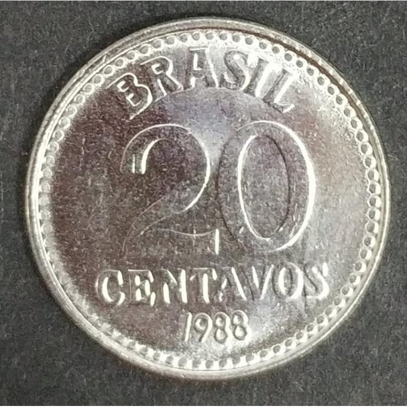 BRASIL MOEDA DE 20 CENTAVOS 1988 FLOR DE CUNHO