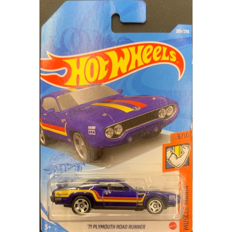 HOT WHEELS - ´71 PLYMOUTH ROAD RUNNER ROXO DE 2020 3/10 COM BLISTER NORMAL