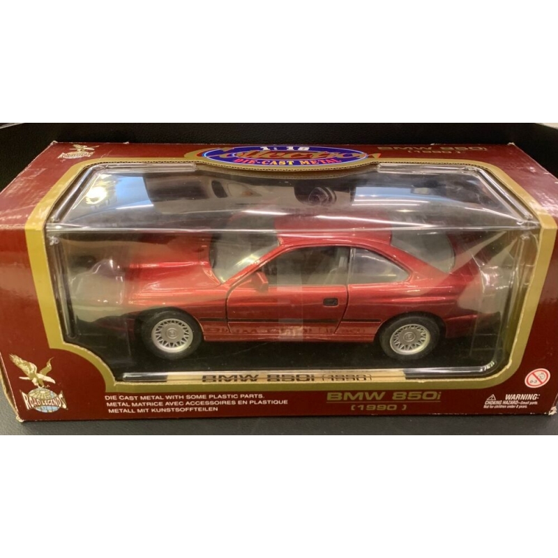 MINIATURA ROAD LEGENDS BMW 850i 1990 VERMELHA COLLECTION DIE-CAST METAL