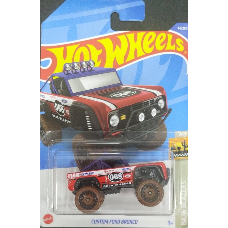 HOT WHEELS CUSTOM FORD BRONCO 8/10 2021 VERMELHO EMBALAGEM NORMAL