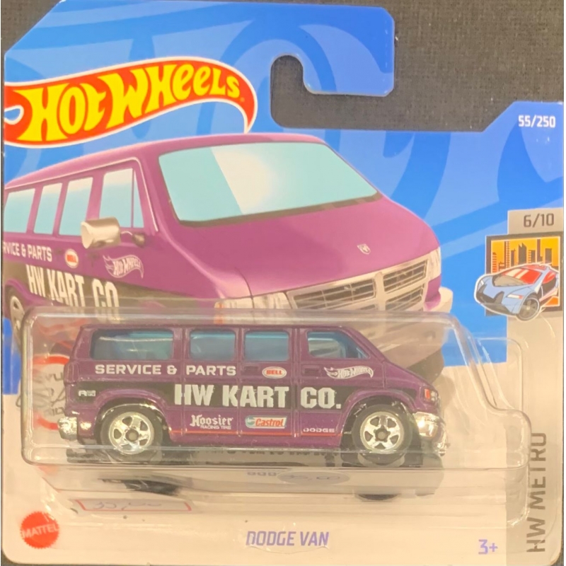 HOT WHEELS - DODGE VAN ROXA DE 2021 6/10 COM BLISTER PEQUENO