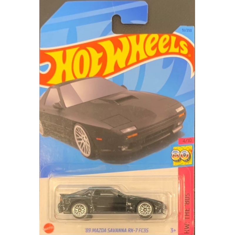 HIT WHEELS 89 MAZDA SAVANNA RX-7 FC35 4/10 PRETO 2021 COM BLISTER NORMAL