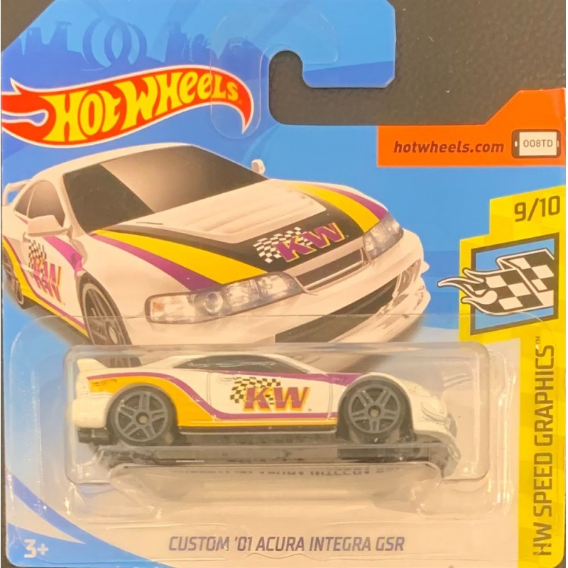 HOT WHEELS - CUSTOM ´01 ACURA INTEGRA GSR BRANCO DE 2018 9/10 BLISTER PEQUENO