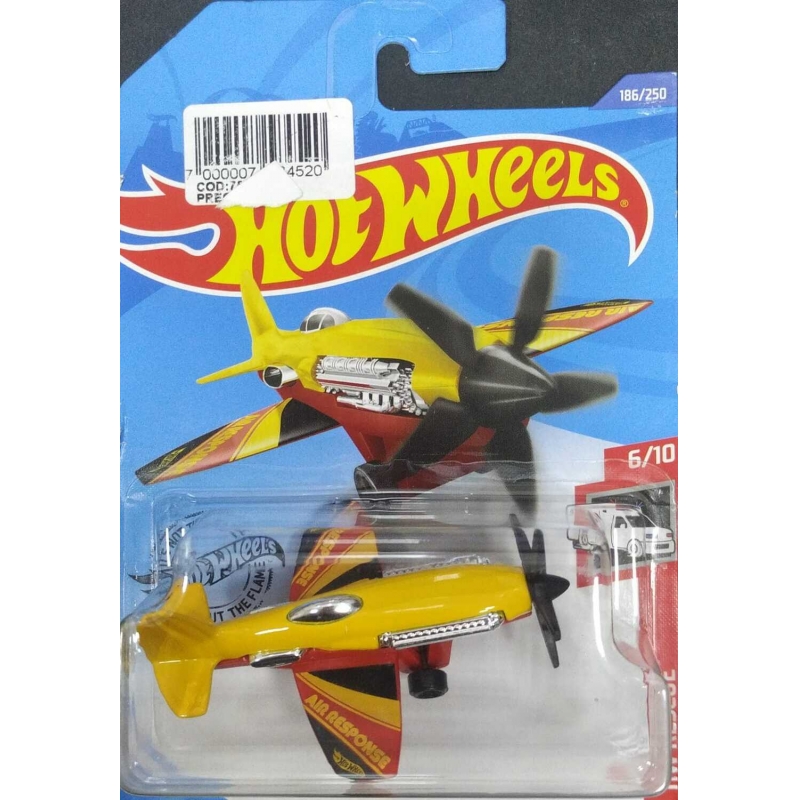 HOT WHEELS-HW RESCUE 6/10WATER BOMBER 2018 AMARELO COM VERMELHO E PRETO