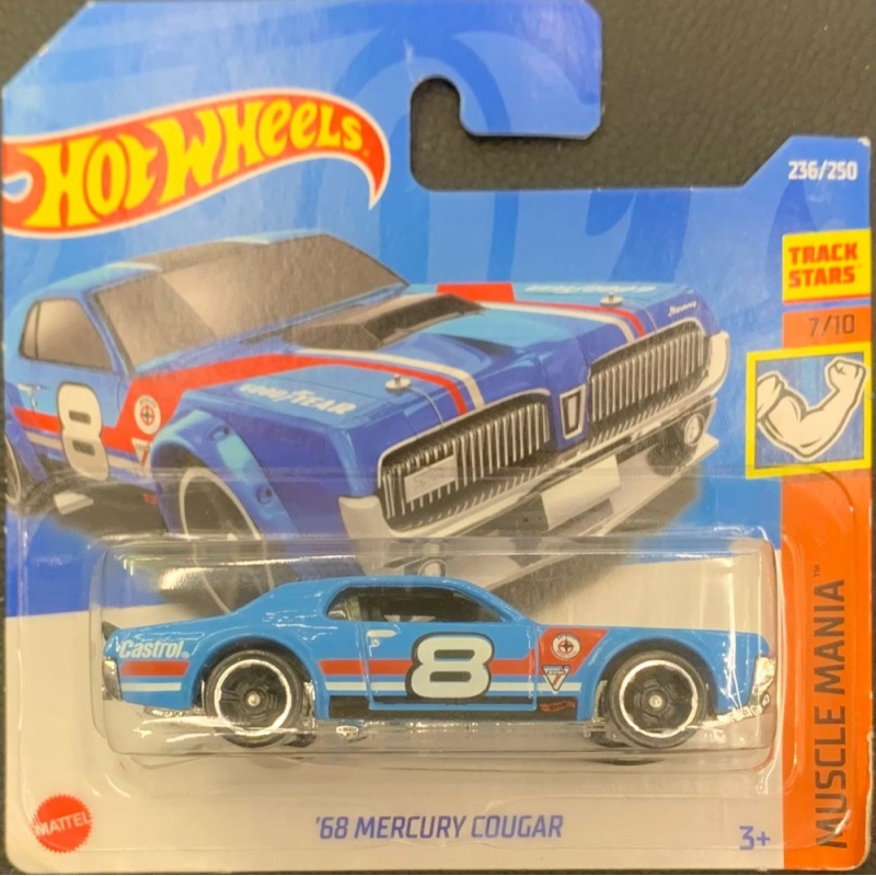 HOT WHEELS - ´68 MERCURY COUGAR AZUL DE 2021 7/10 COM BLISTER PEQUENO