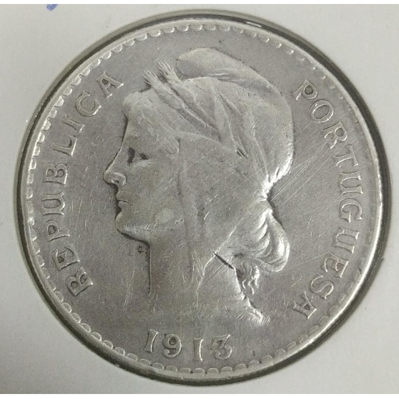 PORTUGAL-MOEDA DE 50 CENTAVOS 1913 REPUBICA PORTUGUESA SOBERBA