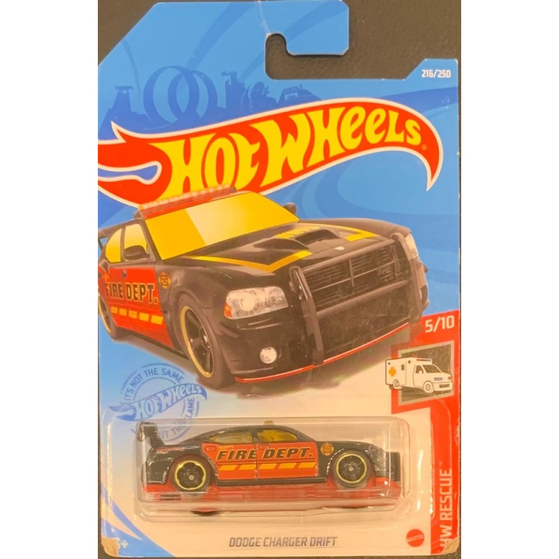 HOT WHEELS - DODGE CHARGER DRIFT PRETO E VERMELHO DE 2020 5/10 BLISTER NORMAL