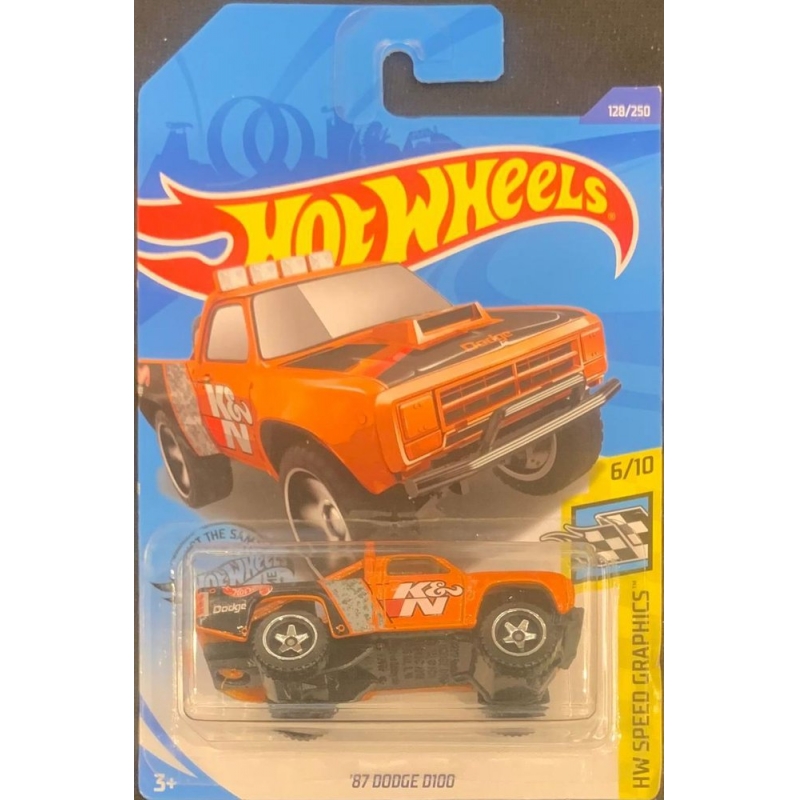 HOT WHEELS - ´87 DODGE D100 LARANJA DE 2018 6/10 COM BLISTER NORMAL