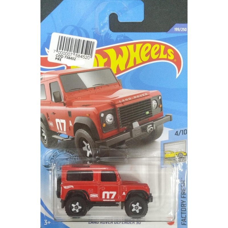 HOT WHEELS LAND ROVER DEFENDER 90 4/10 2018 VERMELHO EMBALAGEM NORMAL