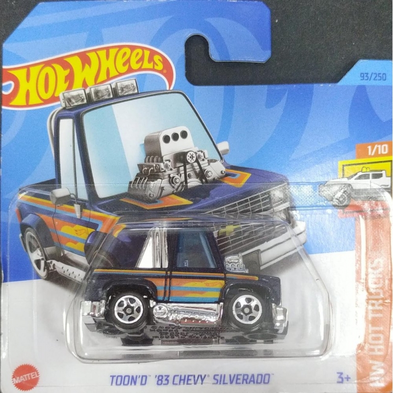 HOT WHEELS TOON'D 83 CHEVY SILVERADO 1/0 2021 AZUL EMBALAGEM PEQUENA