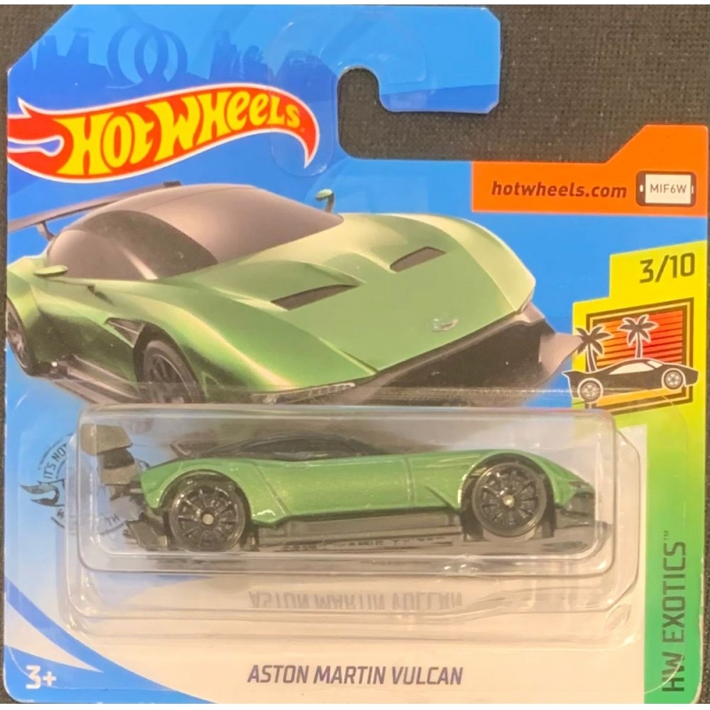 HOT WHEELS - ASTON MARTIN VULCAN VERDE DE 2018 3/10 COM BLISTER PEQUENO