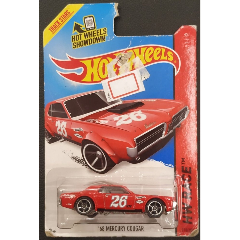 HOT WHEELS - ´68 MERCURY COUGAR VERMELHO DE 2013 COM BLISTER NORMAL