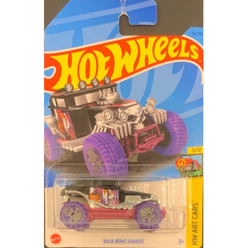 HOT WHEELS - BAJA BONE SHAKER PRETO DE 2021 3/10 COM BLISTER NORMAL