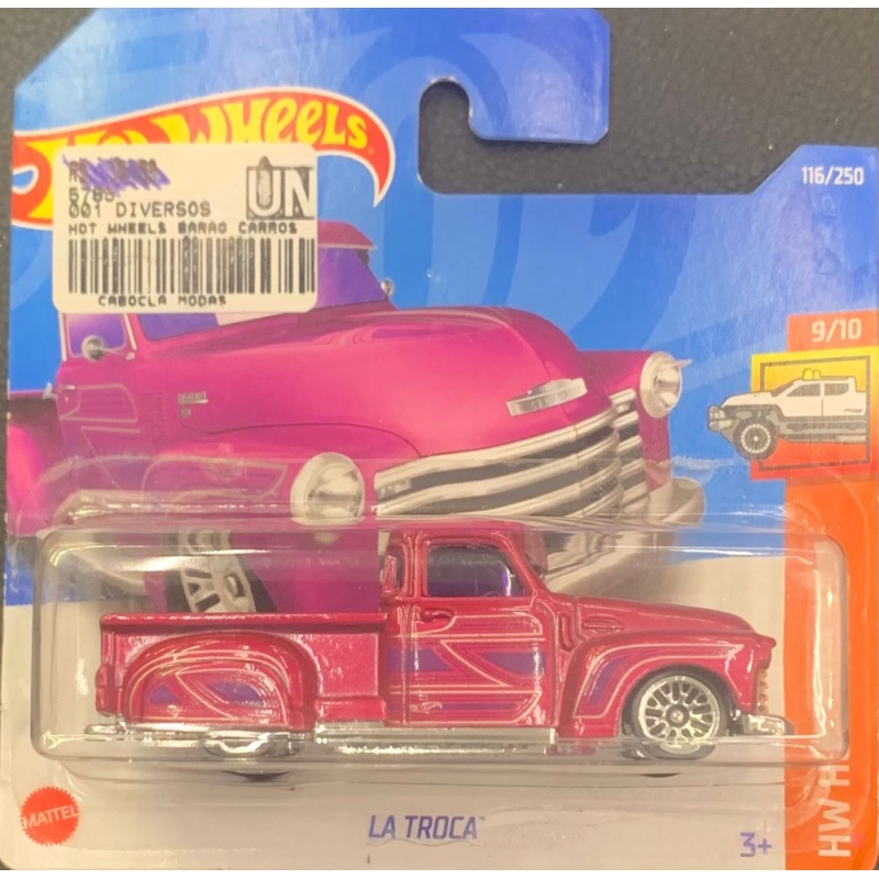 HOT WHEELS - LA TROCA ROSA DE 2021 9/10 COM BLISTER PEQUENO