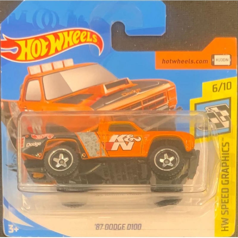 HOT WHEELS - ´87 DODGE D100 LARANJA DE 2018 6/10 COM BLISTER PEQUENO