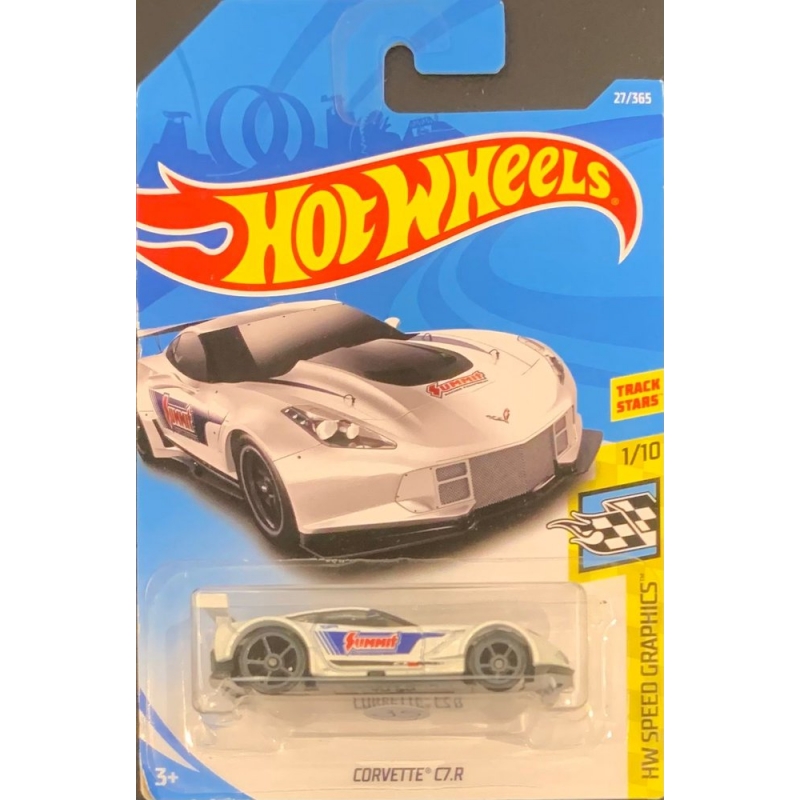 HOT WHEELS - CORVETTE C7.R BRANCO DE 2017 1/10 COM BLISTER NORMAL