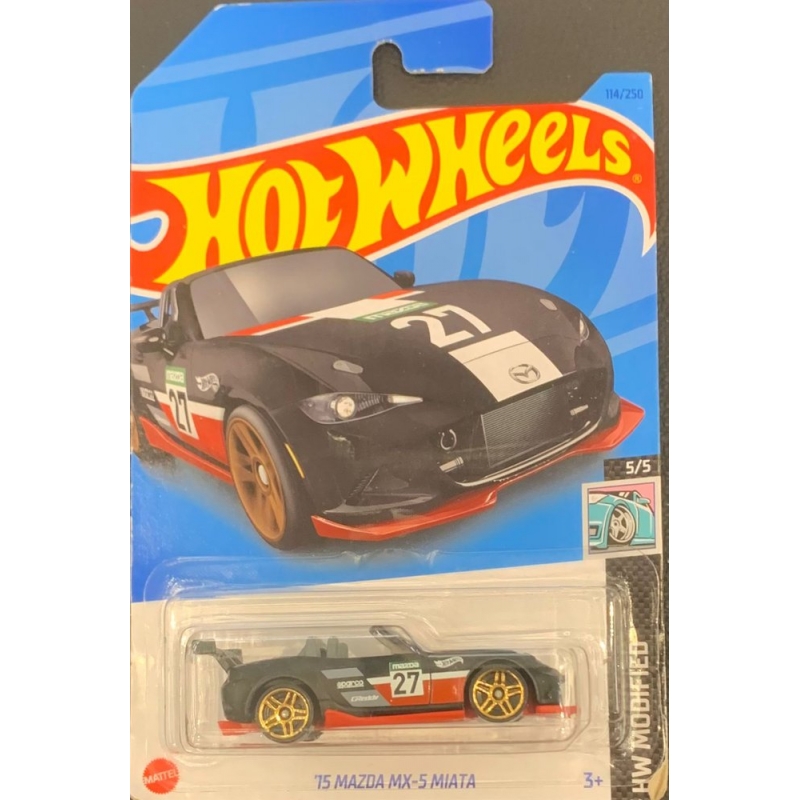 HOT WHEELS - ´15 MAZDA MX-5 MIATA PRETO DE 2021 5/5 COM BLISTER NORMAL