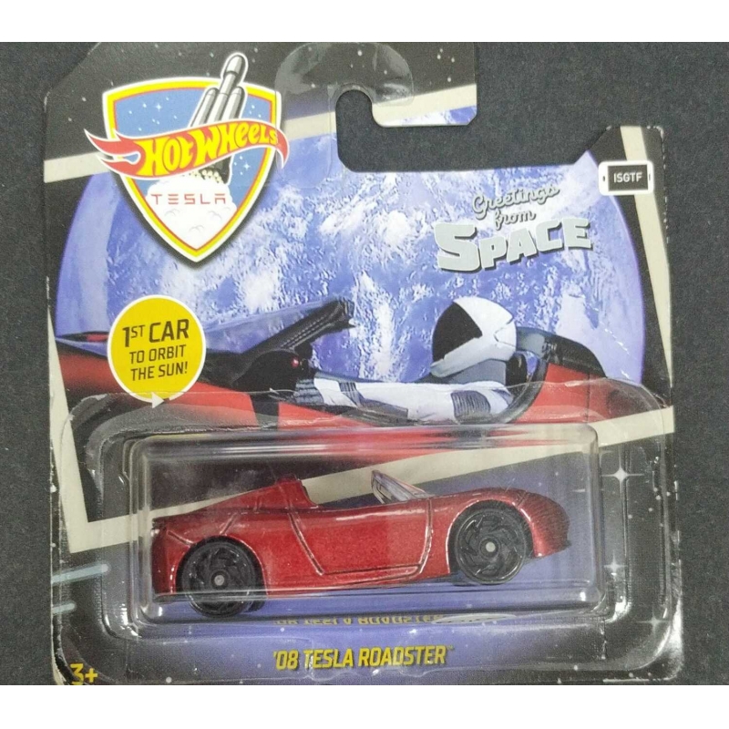 HOT WHEELS 1ST CAR TO ORBIT THE SUN GREETINGS FROM SPACE 08 TESLA ROADSTER 2018