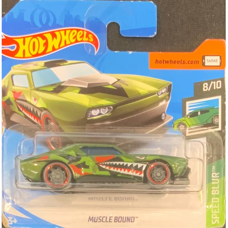 HOT WHEELS - MUSLE BOUND VERDE DE 2018 8/10 COM BLISTER PEQUENO