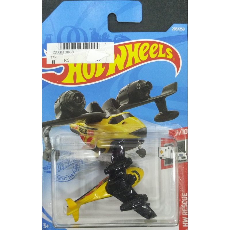 HOT WHEELS-HW RESCUE 2/10WATER BOMBER 2020 PRETO COM AMARELO