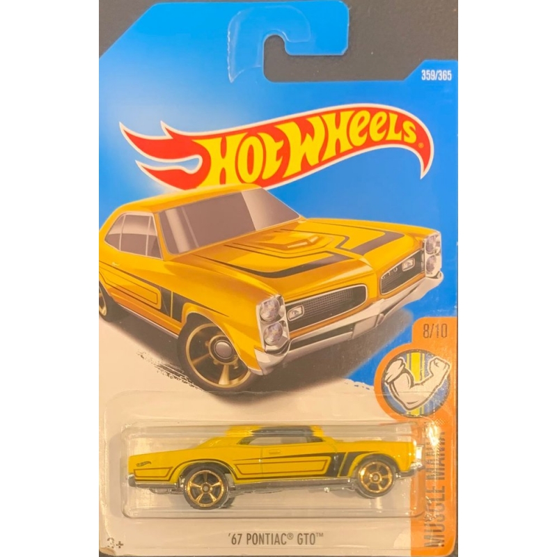 HOT WHEELS - ´67 PONTIAC GTO AMARELO DE 2015 8/10 COM BLISTER NORMAL