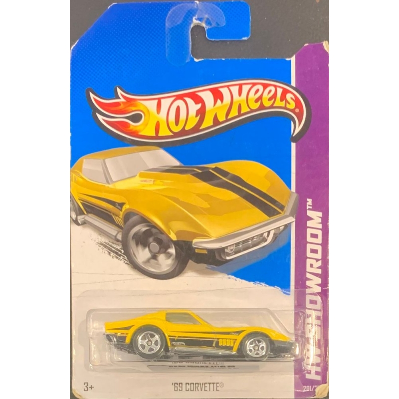 HOT WHEELS - ´69 CORVETTE AMARELO DE 2012 COM BLISTER NORMAL