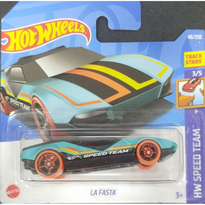 HOT WHEELS LA FASTA 3/5 2021 AZUL COM EMBALAGEM PEQUENA